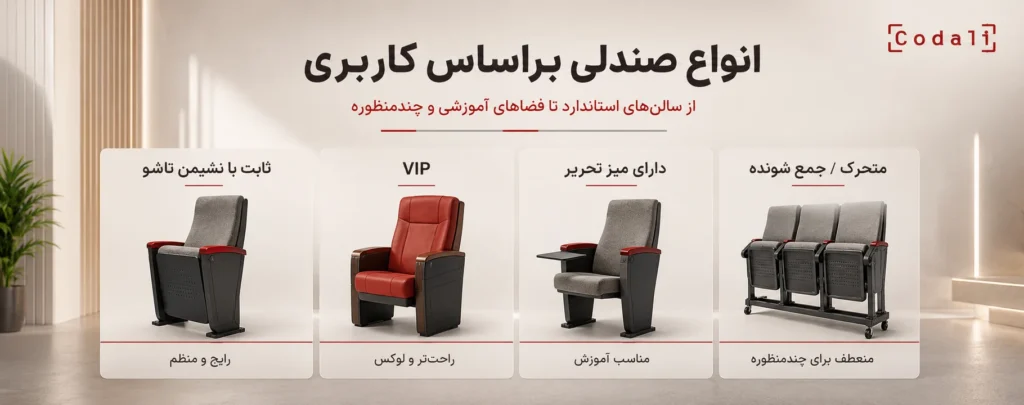 انواع صندلی بر اساس کاربرد